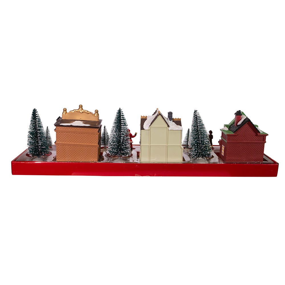 Kurt Adler 5.5-Inch Battery-Operated LED Lit Christmas Village, 17 Piece Set